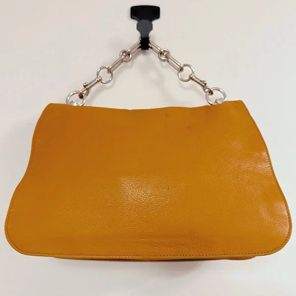 Gucci Tom Ford Blondie RARE Orange GG Logo Monogram Medium Satchel Flap Bag - Picture 6 of 11